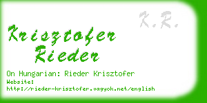 krisztofer rieder business card